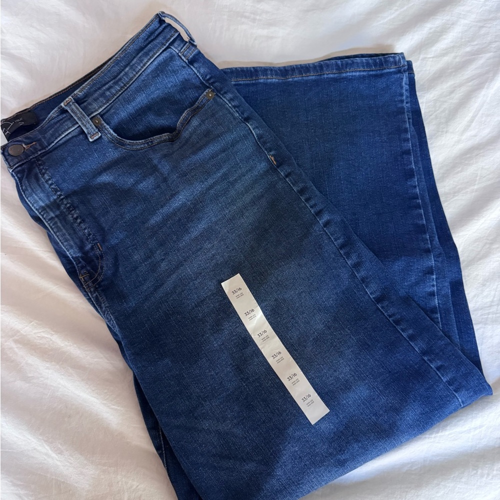 Banana Republic Women’s Dark Blue Wide-Leg High-Rise Jeans